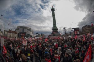 Rassemblement de partisans de Jean-Luc Mélenchon à La Bastille, 18 mars 2012