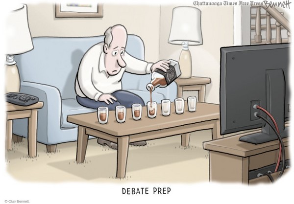 "Préparation au débat" - Clay Bennett, Cartoonist Group