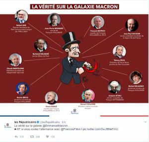 Tweet LR caricatural sur Macron
