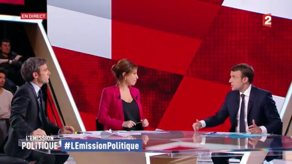 David Pujadas, Léa Salamé et Emmanuel Macron
