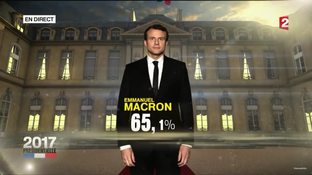 7 mai 2017, 20h, Macron est élu président - Capture d'écran France 2